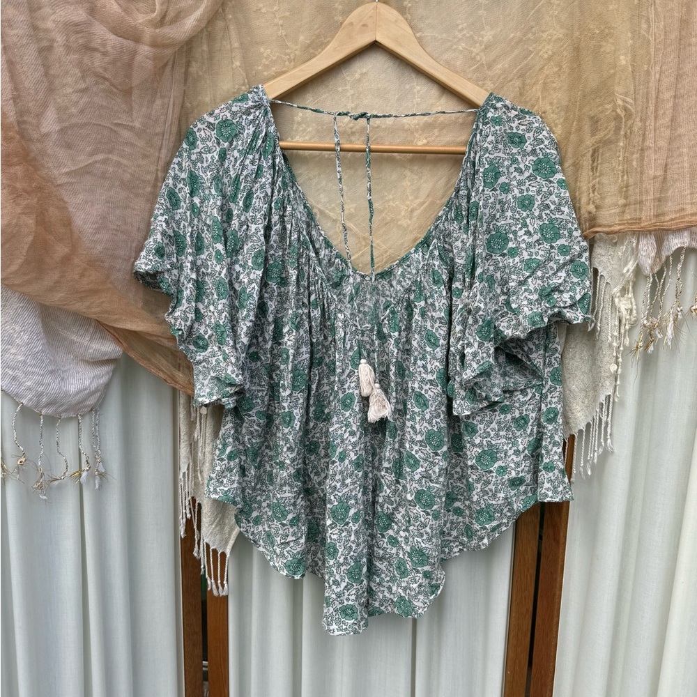 Spell Kombi Flutter Top In Sage - image 4